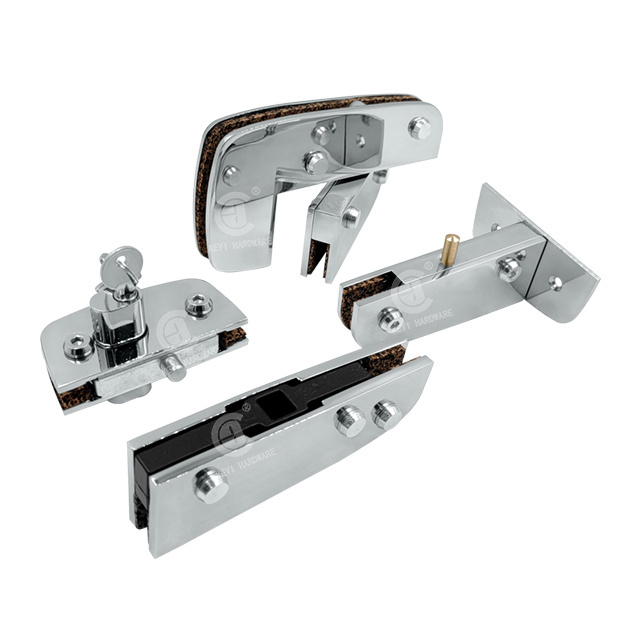 Stainless Steel Central Door Lock Wall To Glass Hinge Hanging Glass Clamp