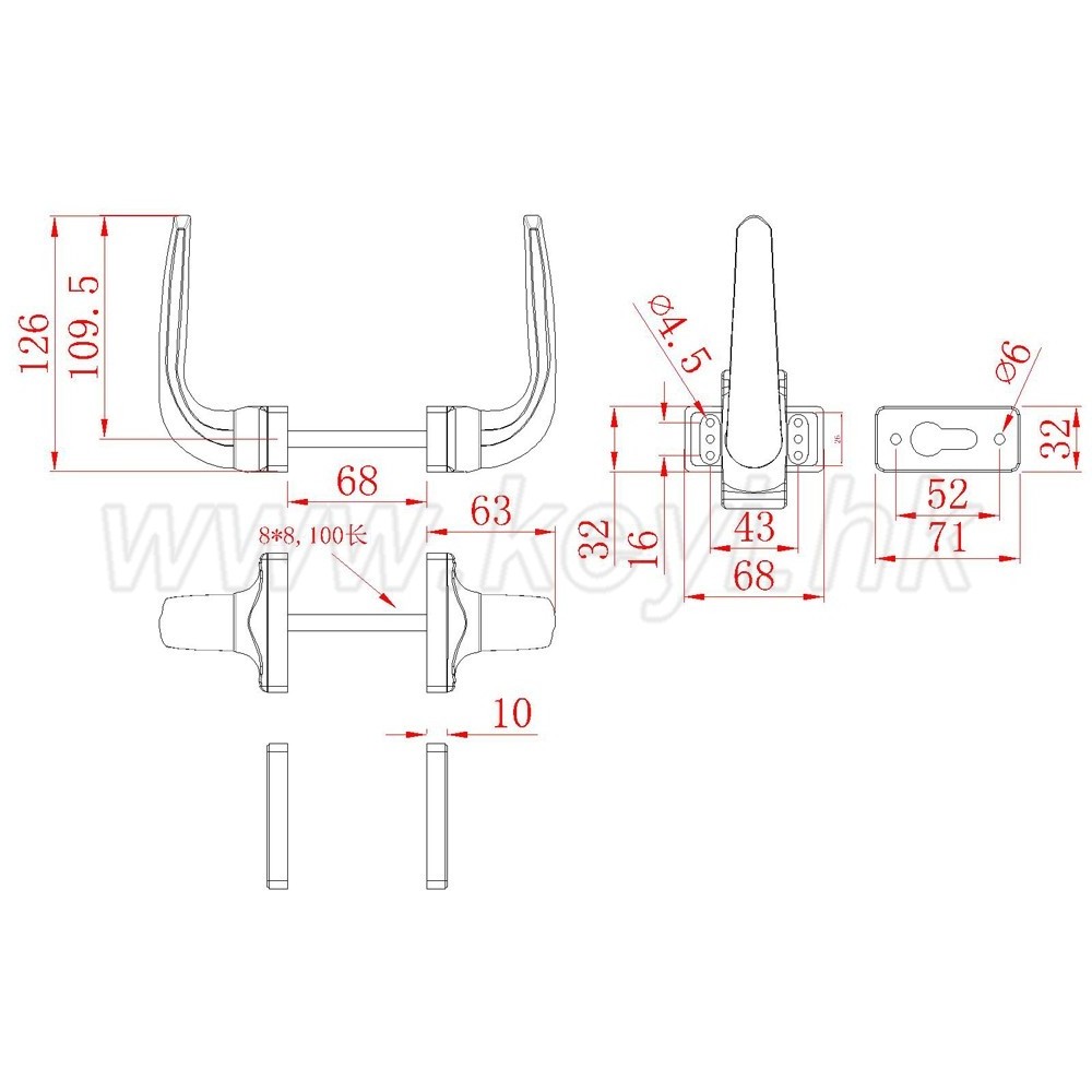 DL-09 Door And Window Handle Lock Manufacturer Door Pull Handle Aluminum Sliding Door Handle