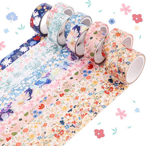 Wholesale Waterproof Stamp Washi Tapes Custom Retro Floral christmas Washi Tapes