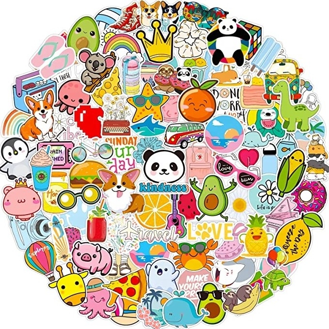 100 PCS/BAG Mixed cartoon animal door stickers kids Bags Handbag Toy Doodle Cool DIY Stickers PVC Creative Decal