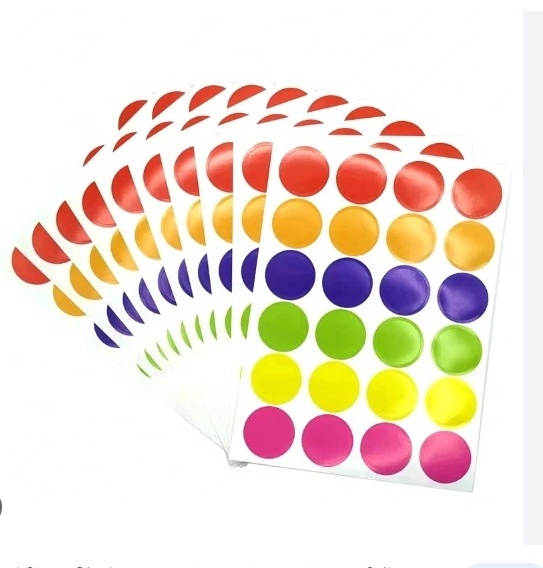 500PCS Round Color Sticker Polka Dot Self adhesive Roll Label Diy