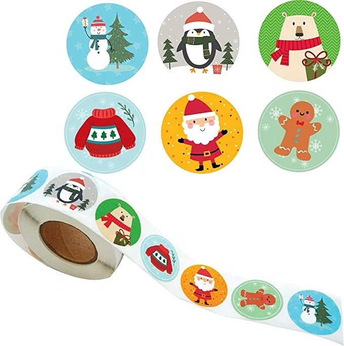 KYW Factory price high quality vinyl waterproof Christmas stickers for DIY christmas tree window sticker roll