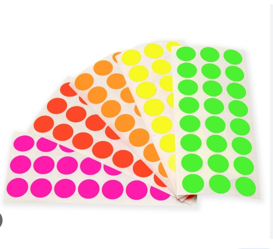 500PCS Round Color Sticker Polka Dot Self adhesive Roll Label Diy