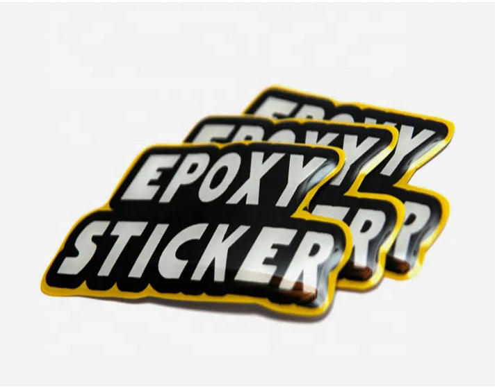 Custom 3d embossed gel labels Soft plastic brand name logo sticker Epoxy resin domed stickers