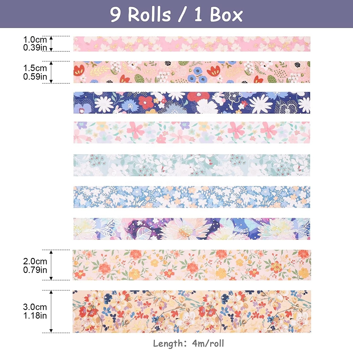 Wholesale Waterproof Stamp Washi Tapes Custom Retro Floral christmas Washi Tapes