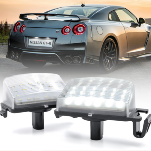 LED License Number Plate Lights For Nissan Versa 4D 5D Livina GTR R35 Cube Z12 370Z Z34 Leaf For Infiniti G35 G37