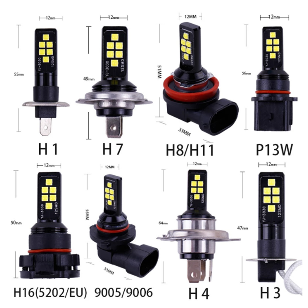 Super Bright 1000 Lumen White Fog Light Bulb H4 H7 Led H7 H4 H1 H3 9005 9006 H11 H4 H7 Auto LED Fog Lamp Bulb H4