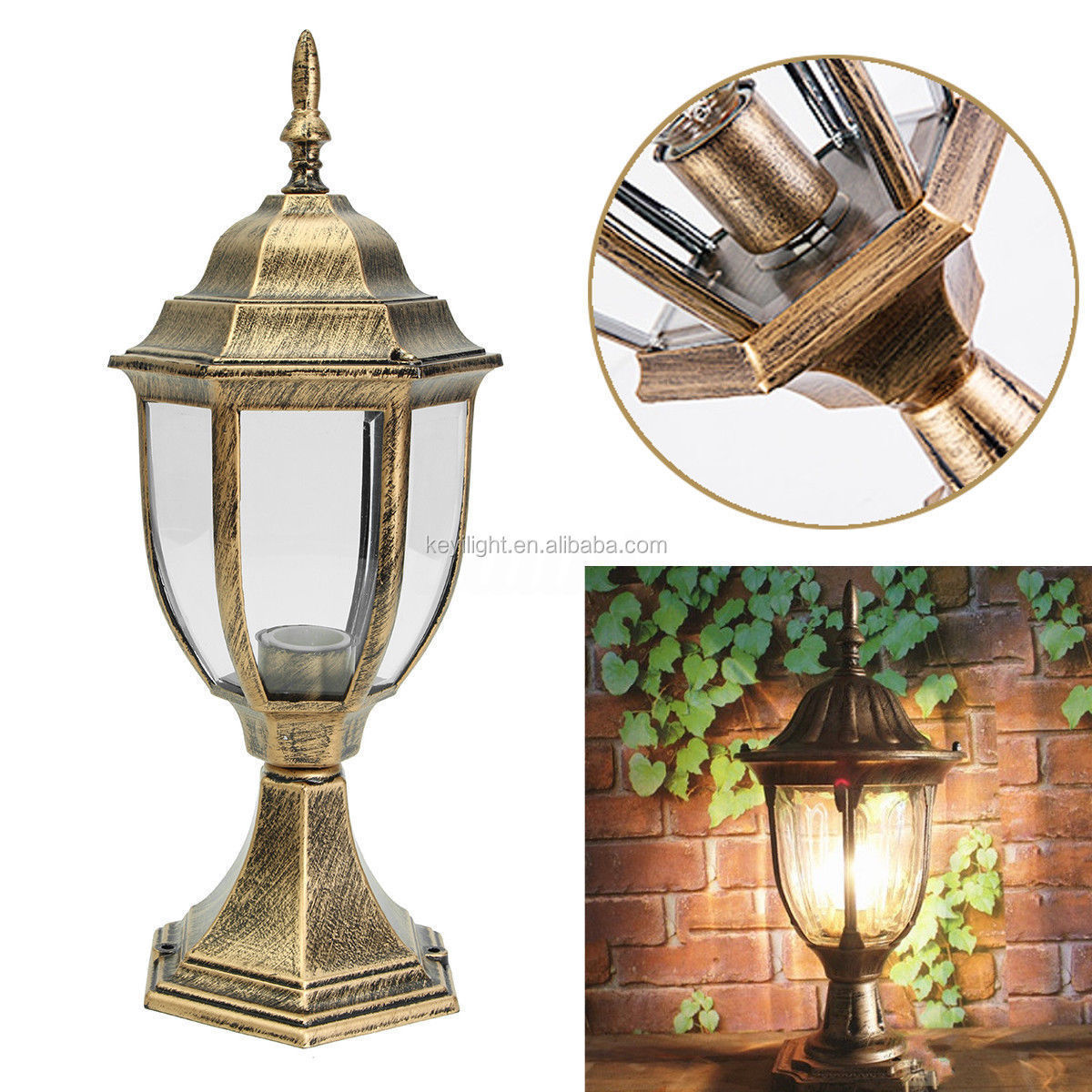 exterior pier mount lamp outdoor garden house fancy  main gate pillar light