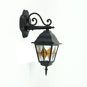 High quality Antique golden aluminum wall lamp garden lantern outdoor wall light