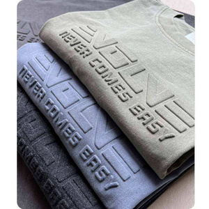 TS0426 KY Summer Custom Fashion Cotton Men Embossed TShirt Cotton White Graphic Plain Custom Embossed T Shirt men's clothing