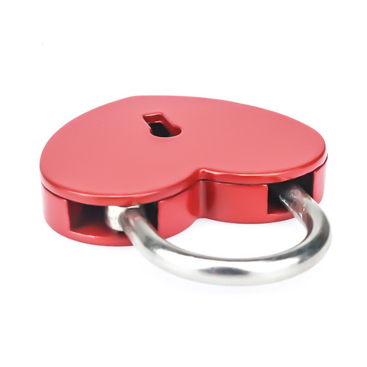 the best price metal mini red heart lock with key