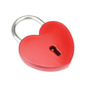 the best price metal mini red heart lock with key