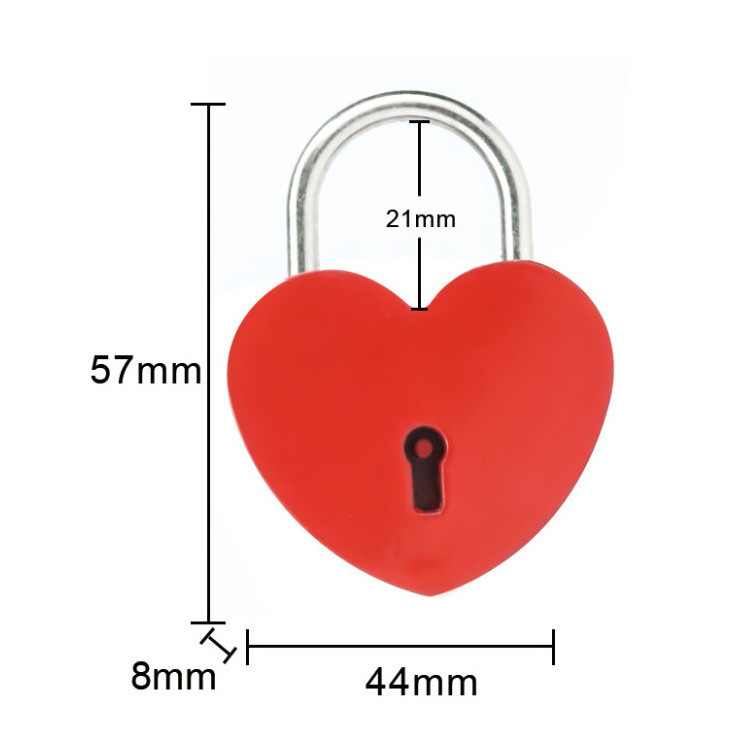 the best price metal mini red heart lock with key