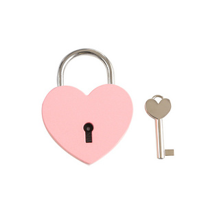 metal alloy 45*59mm pink color love heart lock charm with custom logo