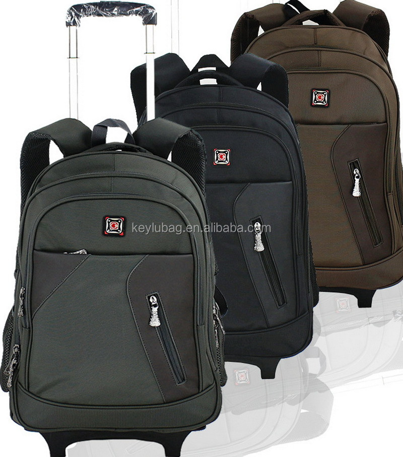 Popular high quality business wheeled trolley backpack with detachable trolley