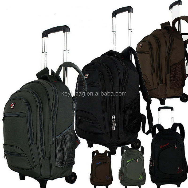 Popular high quality business wheeled trolley backpack with detachable trolley