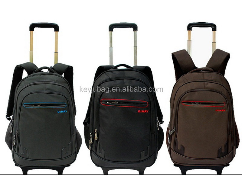 Popular high quality business wheeled trolley backpack with detachable trolley