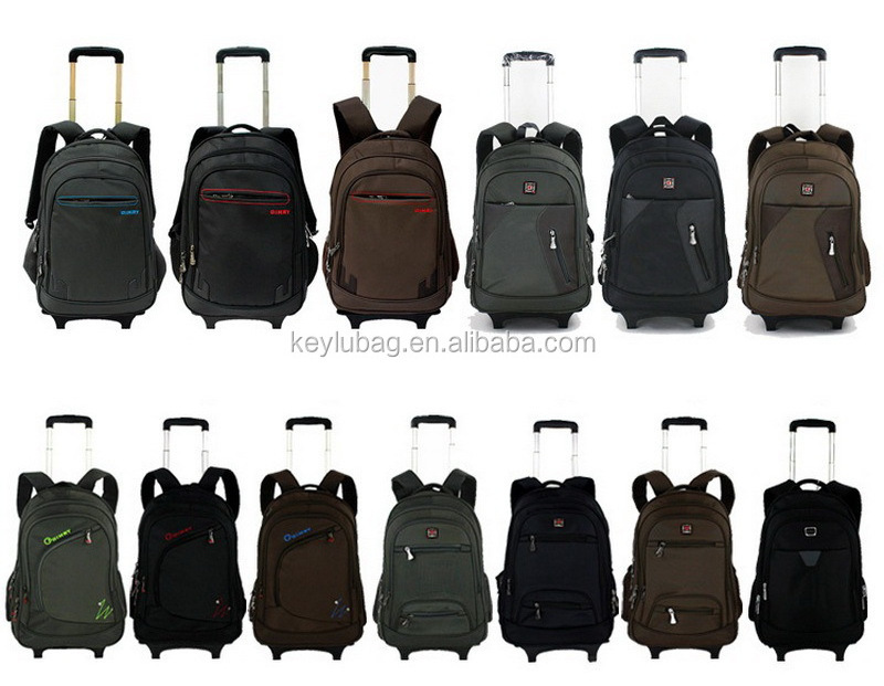 Popular high quality business wheeled trolley backpack with detachable trolley