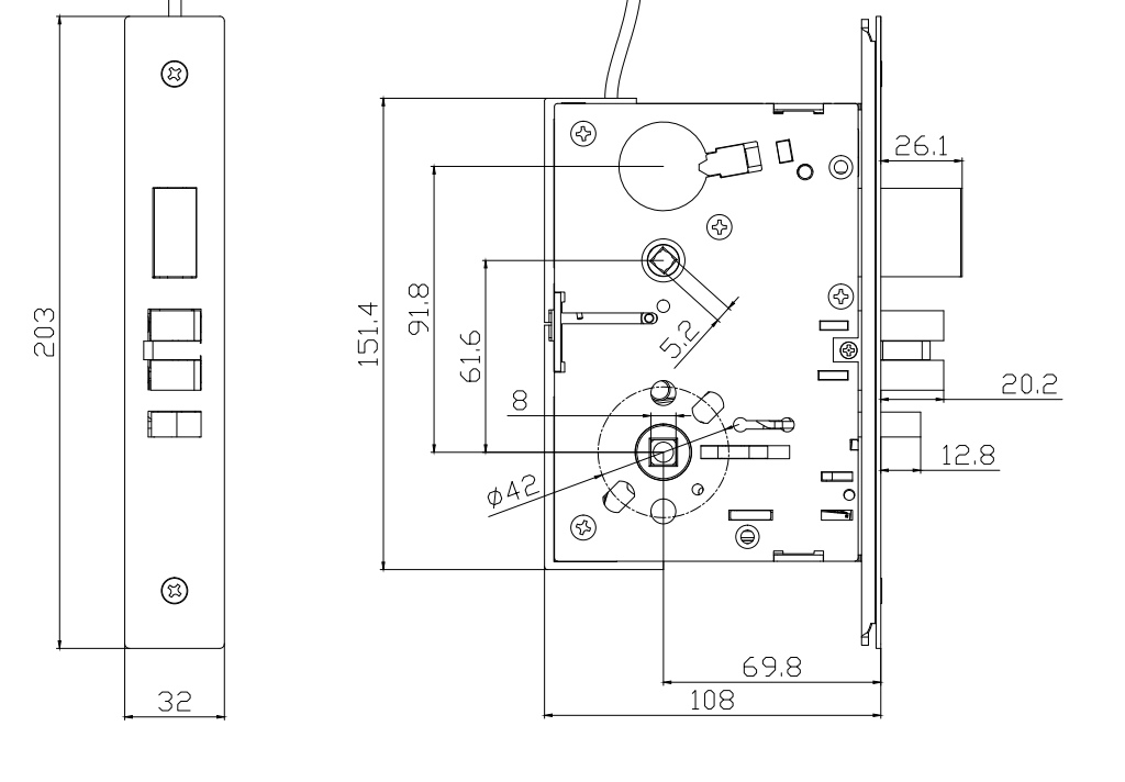 KEYMAN American ANSI Mortise Lock F05 Classroom can be Master Key Safety Door Handle Lock U.L Fire Rated 3H ANSI/BHMA Grade 1