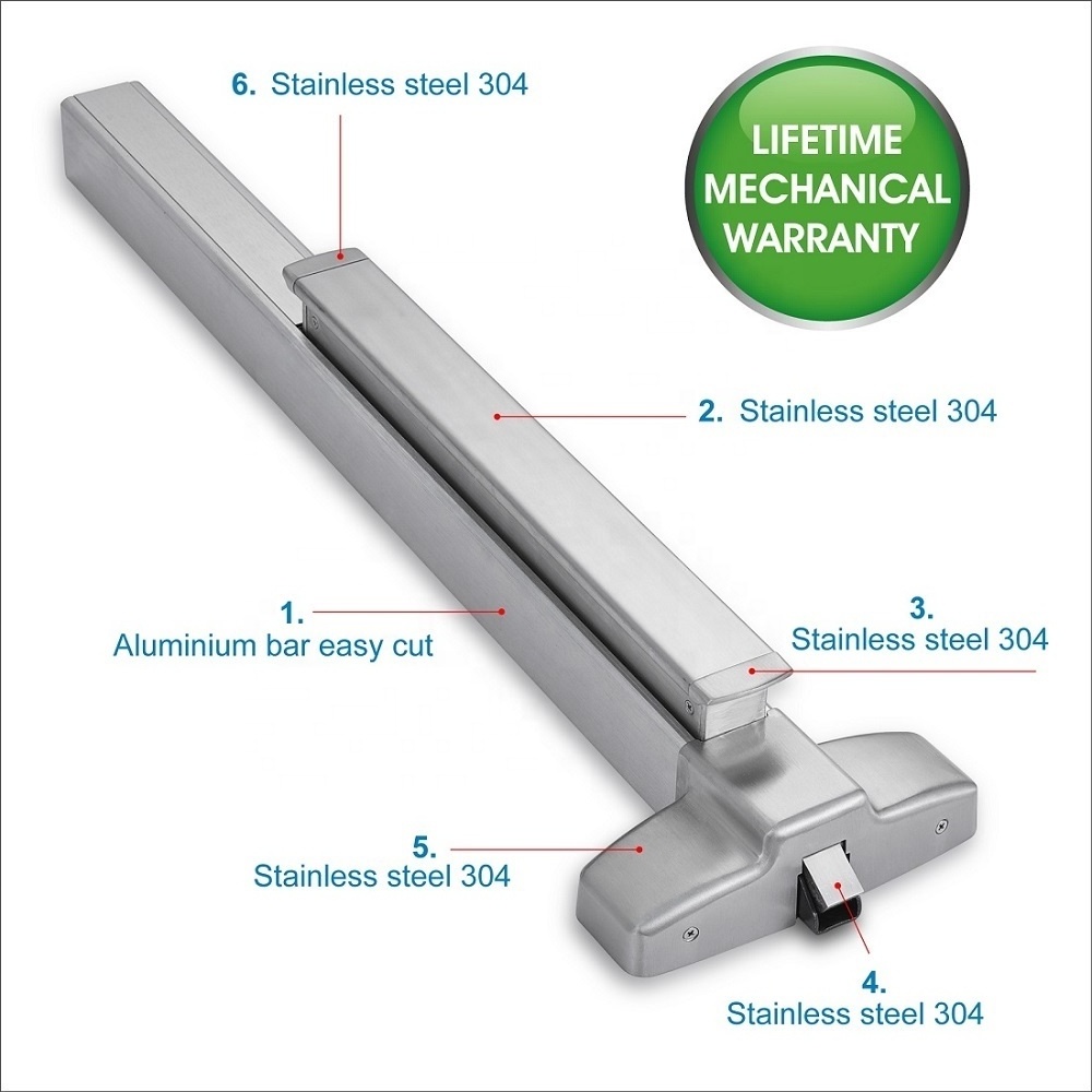 KEYMAN ANSI BHMA Grade 1 Fire Door Panic Bar Exit Device Rim Device for Emgerncy Swing Fire Door U.L  CUL 3H