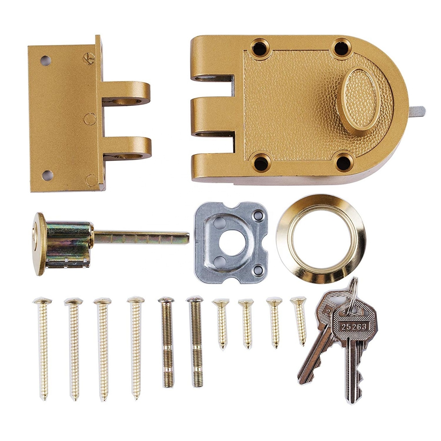 KEYMAN Jimmy Proof Rim Deadlock South American Rim Lock Main Gate Rim Cylinder Lock