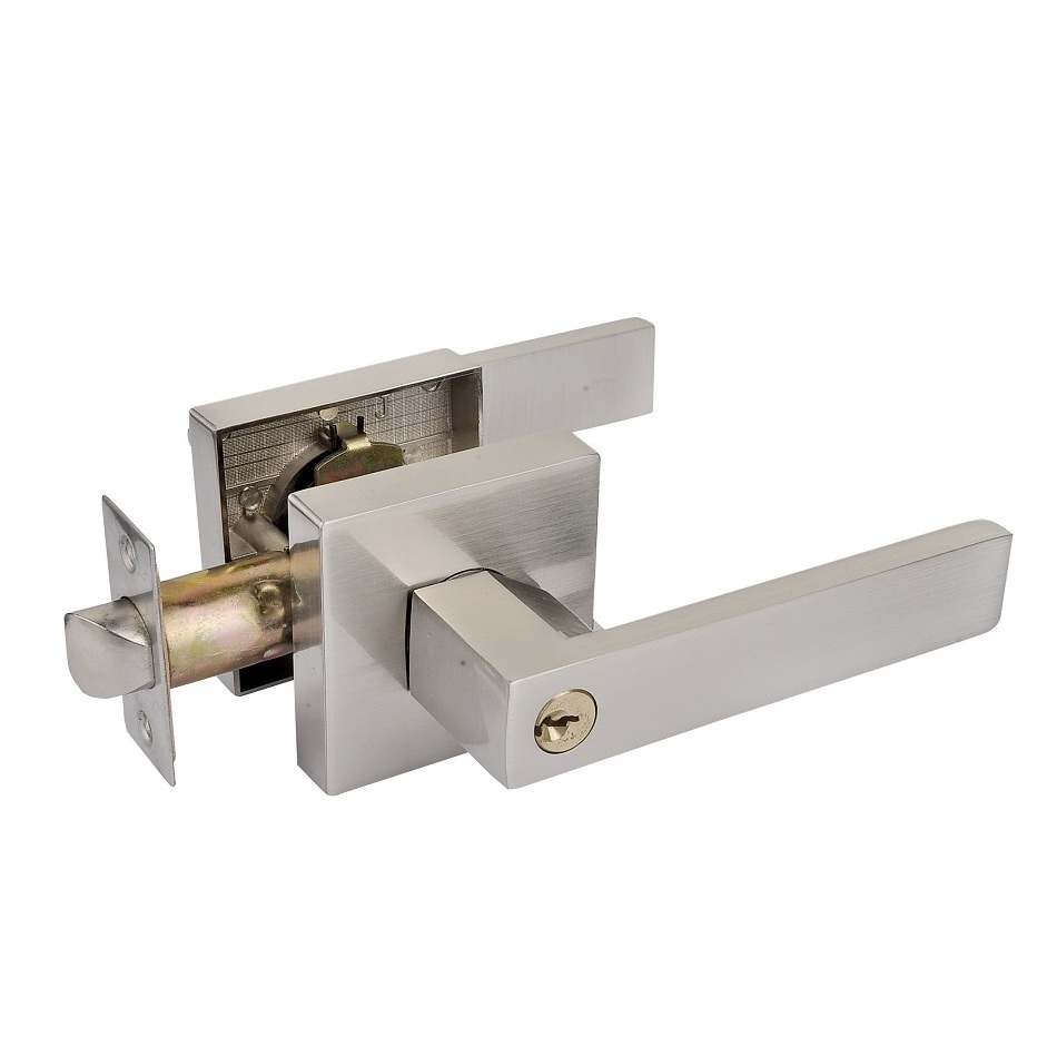 KEYMAN Square Lever Set Heavy Duty Stainless Steel High-end Lever Tubular Latch Passage Door Handle Lock