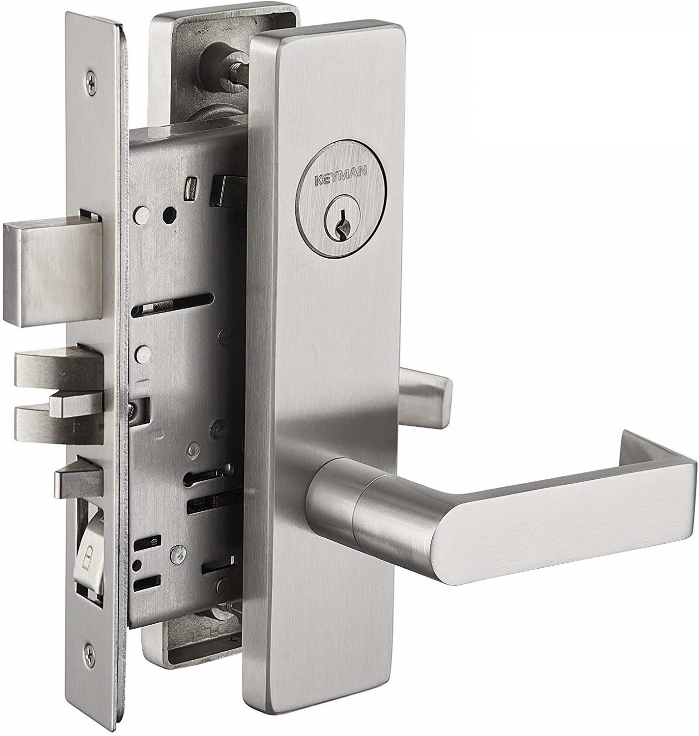 KEYMAN ANSI Front Door Lockset Grade 1 Commercial Mortise Lock