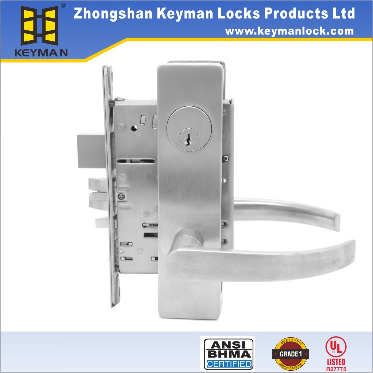 KEYMAN ANSI Front Door Lockset Grade 1 Commercial Mortise Lock