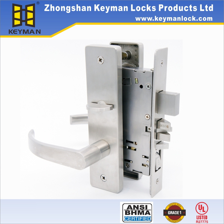 KEYMAN ANSI Front Door Lockset Grade 1 Commercial Mortise Lock