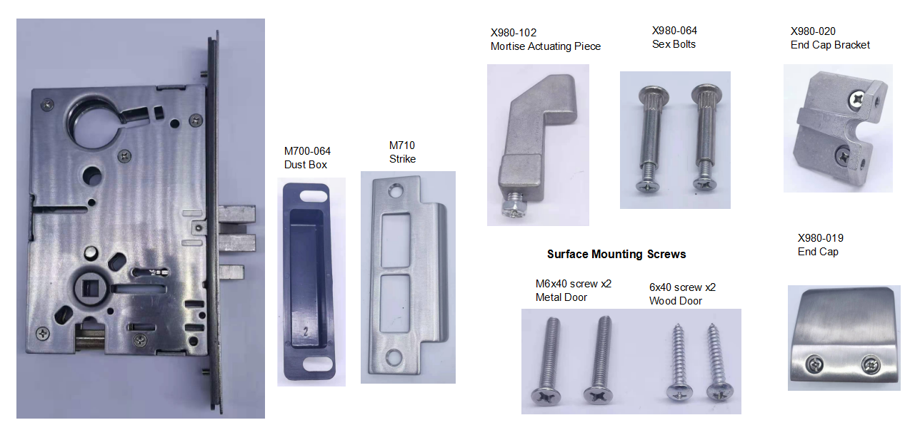 KEYMAN American Mortise Multipoint Lock Vertical Panic Exit Device Painc Bar  UL10C Fire Rated BHMA Grade 1