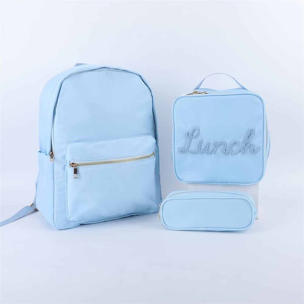 Keymay 3 PCS School Bags Set Kids Pencil Case Set Nylon Waterproof Backpack With Lunch Bag Pencil Case