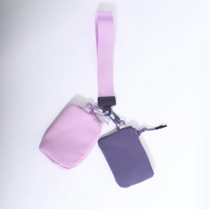 Custom Llogo Dural Lulu Wristlet Portable Pouch Available In Multiple Colors Wrist Bag Key Chain With Coin Bag Card Holder