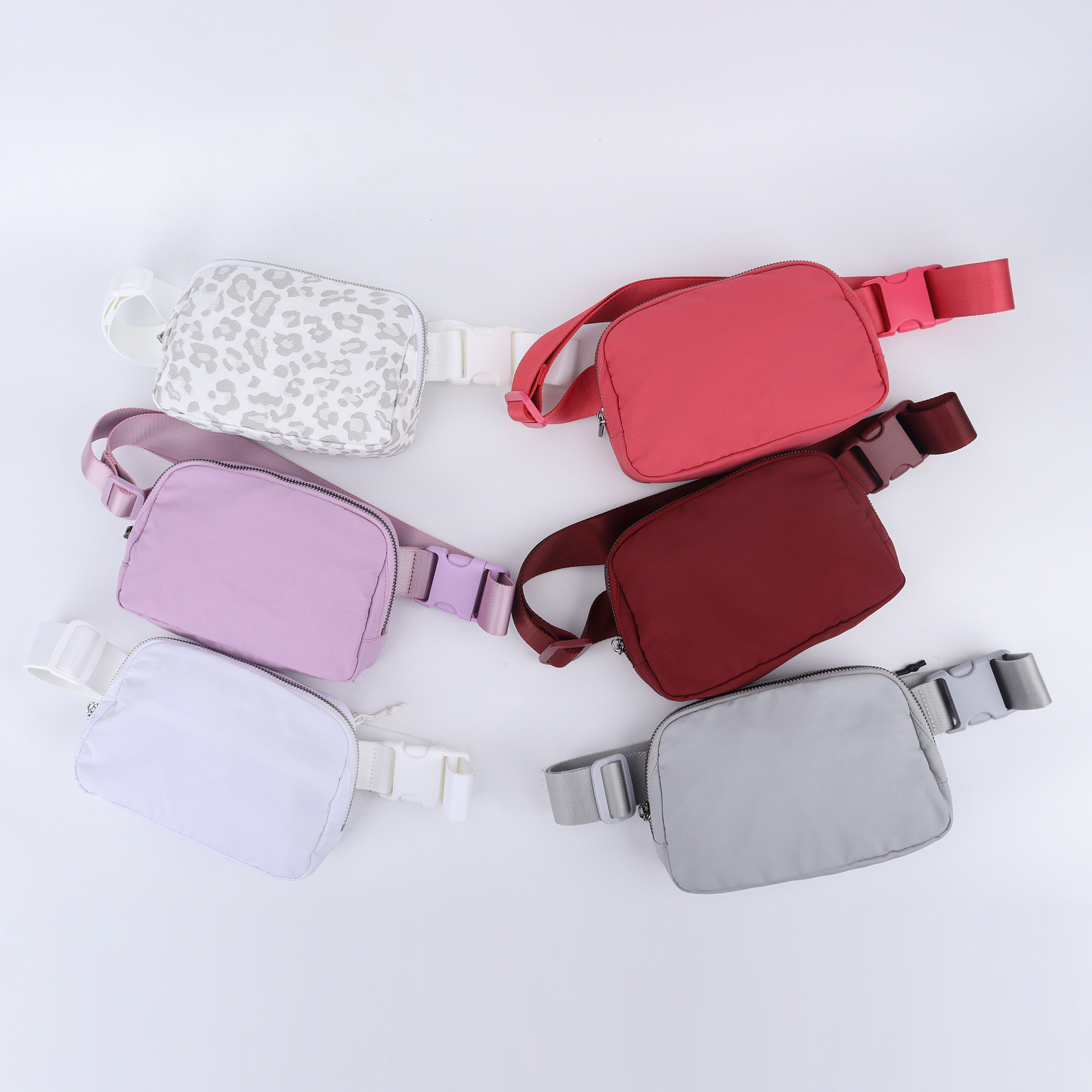 Women Crossbody Messenger Waist Pouch Custom Waterproof Nylon Fanny Pack Outdoor Running Jogging Sport Waist Bag