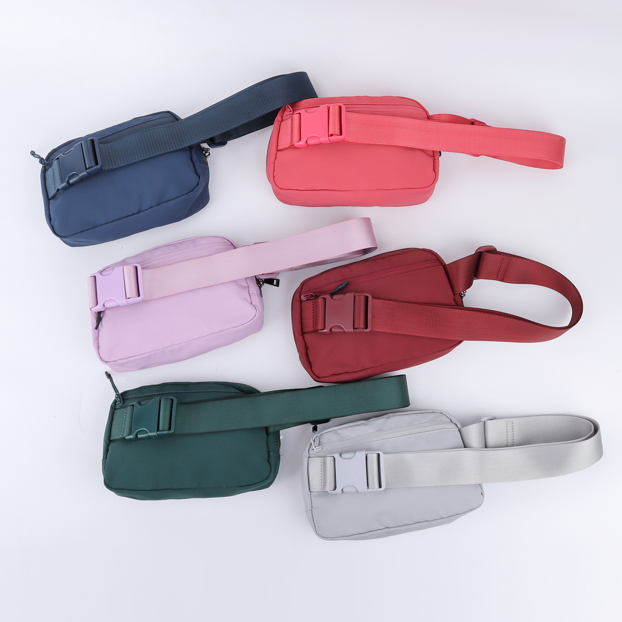 Women Crossbody Messenger Waist Pouch Custom Waterproof Nylon Fanny Pack Outdoor Running Jogging Sport Waist Bag