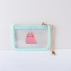 Newest Halloween Purse Keychain Transparent Clear Pvc Cute Coin Purses Custom Wallet Small Keychain Zipper Pouch Coin Purses