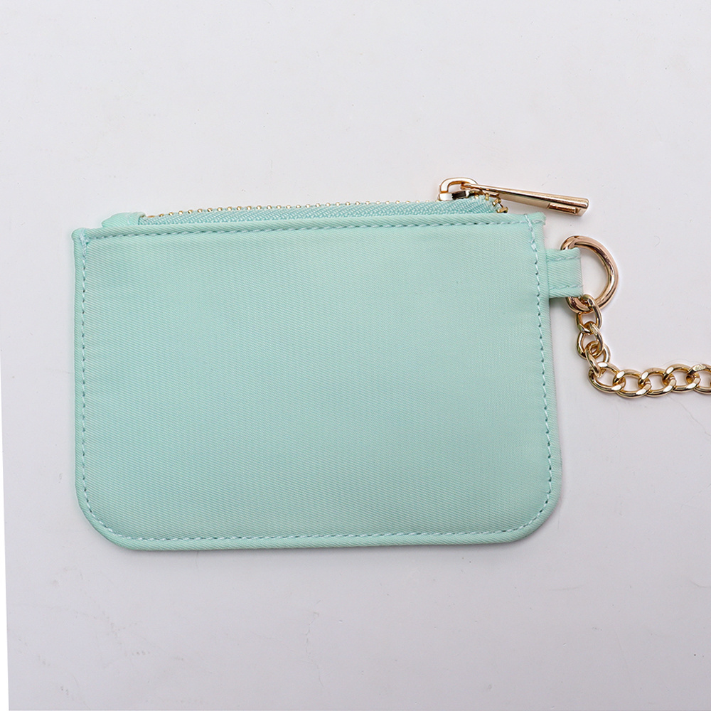 Ins Hotsale Cute Small Candy Color Women Nylon Zippered Pouch Mini Coin Purse Keychain for Kids