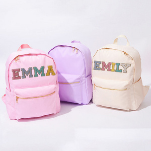 Keymay RTS Candy Color custom waterproof  Patches Personalized Backpacks Travel Outdoor Hiking School Bag Nylon Backpack Kids