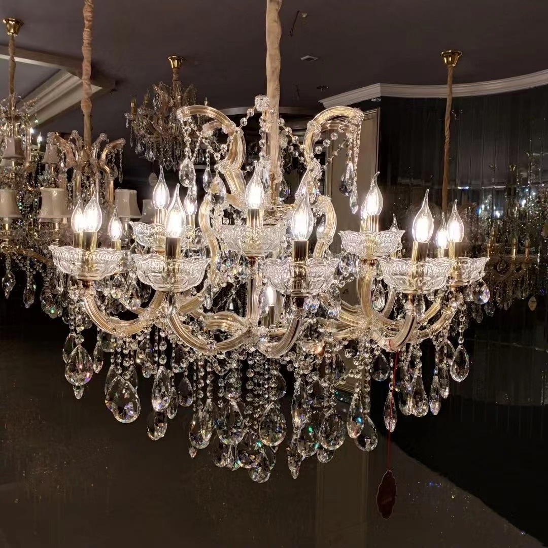 Custom living room 30 lights large tradition best crystal Maria Theresa chandelier lighting