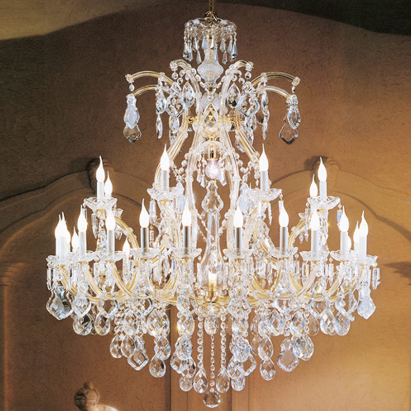 Custom living room 30 lights large tradition best crystal Maria Theresa chandelier lighting