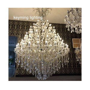 Keyming lighting large 85 lights golden maria theresa crystal chandelier lighting modern for villa