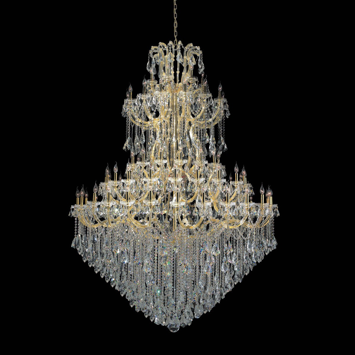 Keyming lighting large 85 lights golden maria theresa crystal chandelier lighting modern for villa