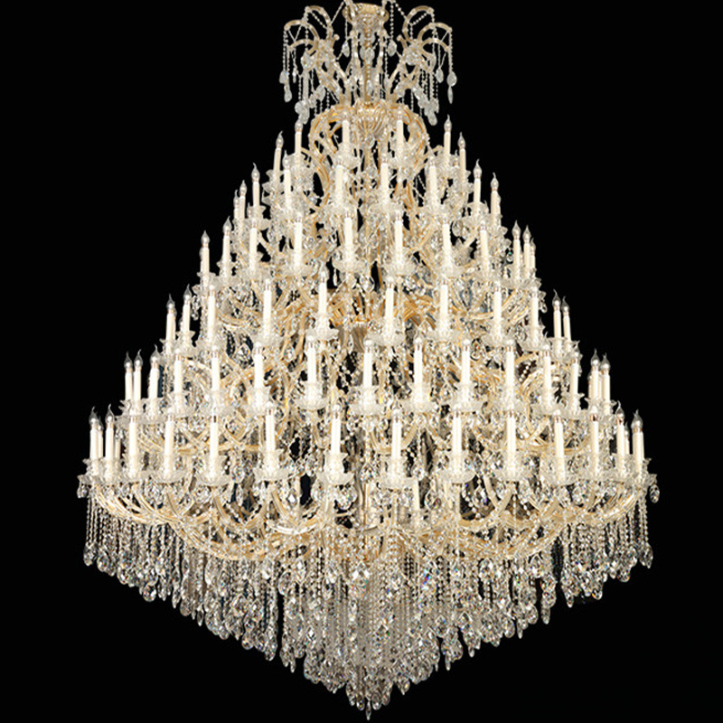 Keyming lighting large 85 lights golden maria theresa crystal chandelier lighting modern for villa