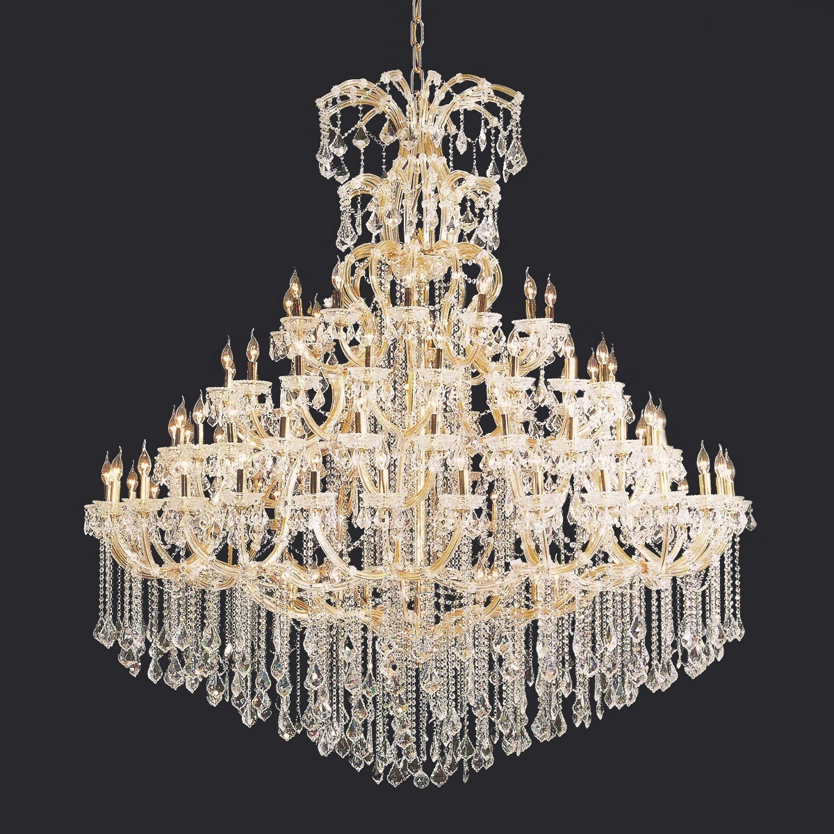 Hot selling promotional custom luxury hotel gold large Maria Theresa crystal chandelier pendant lights