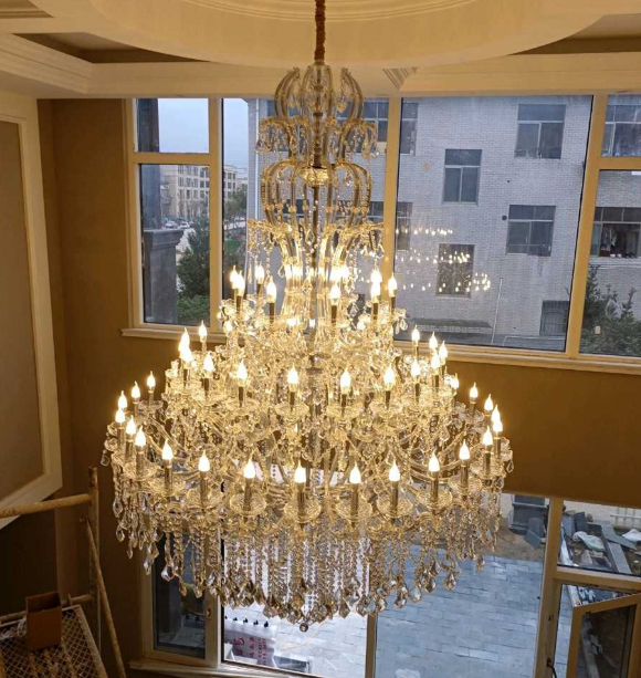 Hot selling promotional custom luxury hotel gold large Maria Theresa crystal chandelier pendant lights