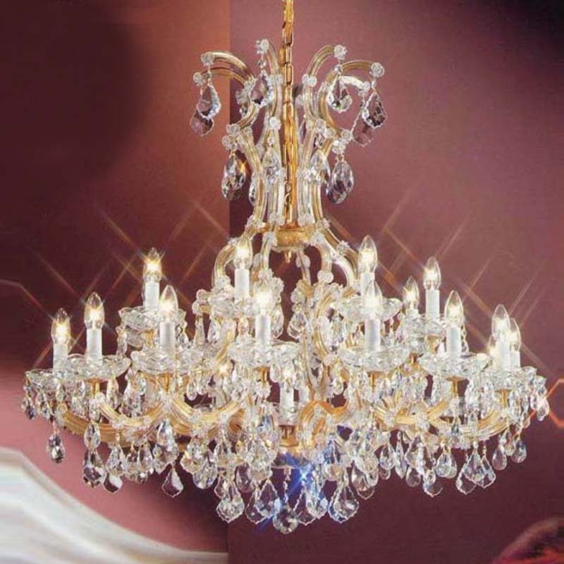 Keyming lighting wholesale modern weddings 100 cm K9 gold small Maria Theresa crystal chandelier