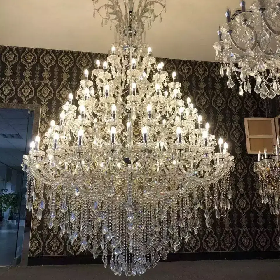 Customization Long rarin crystal drop maria theresa crystal chandelier hotel decoration hallway maria theresa chandelier