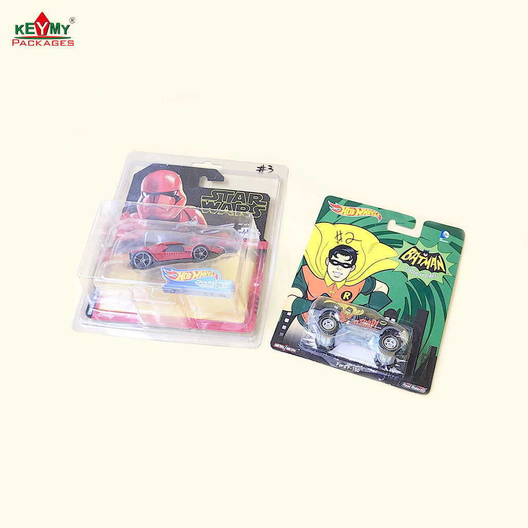 custom clear Disposable blister with paper card for hot wheel toy cars from Shenzhen