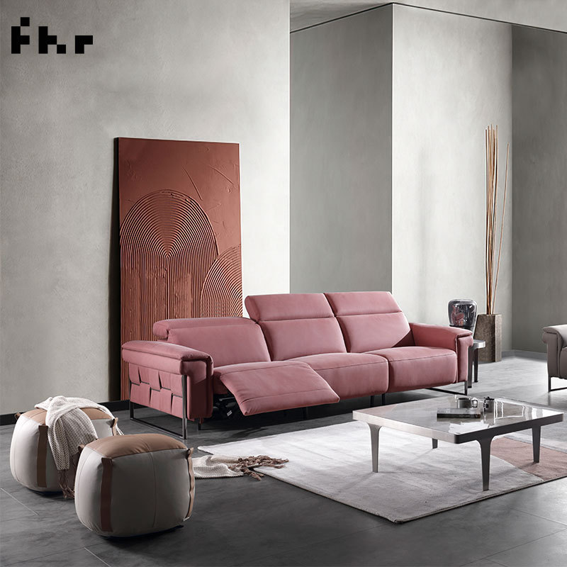 Hot Sell Sectionals Pink Reclining Sofa Comfortable Leather Recliner Sofa  Couch Living Room recliner sofa electric