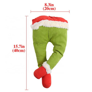 Christmas Tree Decoration Santa Claus Legs Plush Door Decor Santa Claus Elf Leg Christmas Decor For Home Hanging Ornaments 2024