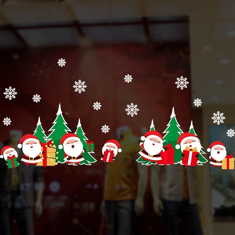 Christmas Wall Stickers Double-sided Static Window Glass Stickers Christmas PVC Self-Adhesive Wall Stickers